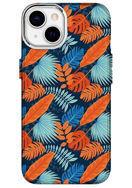 IPHONE 14 Özel Yaprak Baskılı Lüks Silikon Kılıf