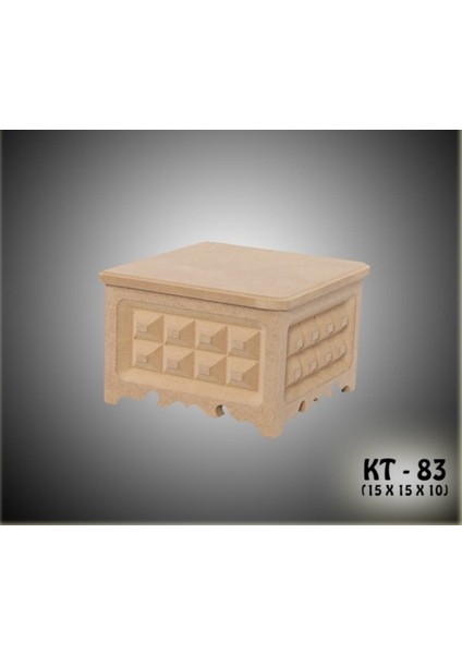 Ahşap Boyanabilir-Takı-Makyaj-Aksesuar-Dekoratif Çok Amaçlı Kare Kutu