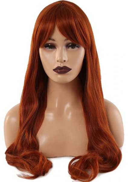 Kahküllü Uzun Dalgalı Fiber Sentetik Peruk - Bakır fiyatları