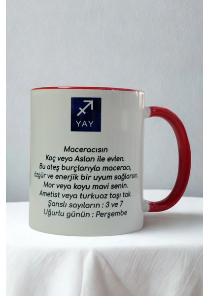 Yay Burcu Porselen Kupa – Astroloji ve Burç Temalı Kupa Bardak – Kişiye Özel Yay Burcu Hediyesi – Maceracı ve Özgür Ruhlu Kupa fiyatları