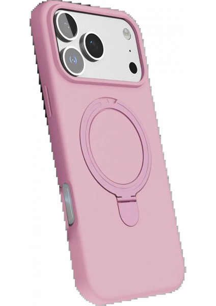 Apple iPhone 17 Pro Max Regal Magsafe Standlı Kapak - Açık Pembe modelleri