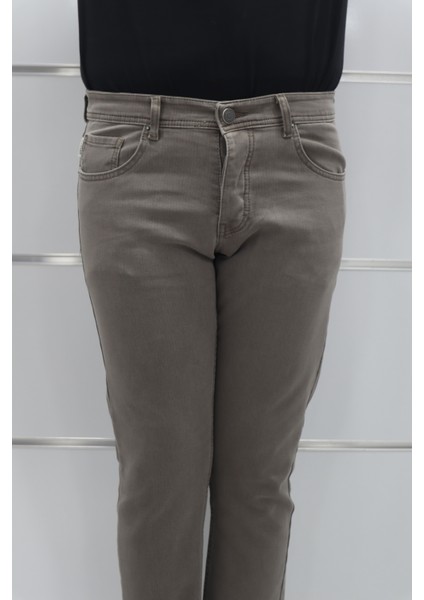 Fistan Store Erkek Koyu Bej Normal Bel Rahat Kesim Dar Paça Jean Pantolon fiyatları