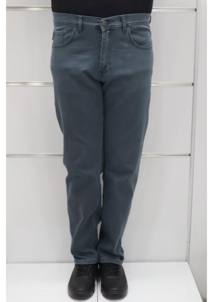 Fistan Store Erkek Yüksek Bel Rahat Kesim Boru Paça Büyük Beden Jean Pantolon