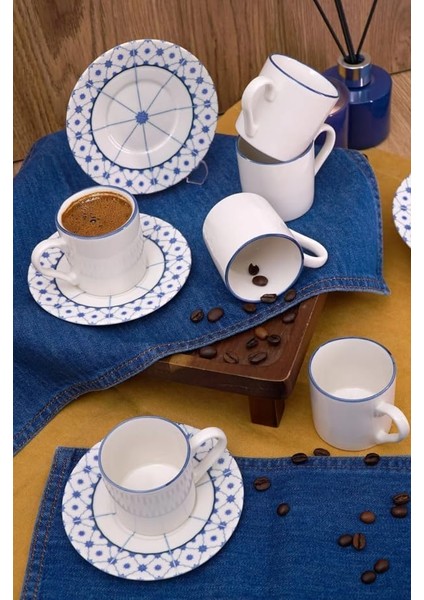 Heda Yıldız 12 Parça 6 Kişilik Kahve Fincan Takımı -