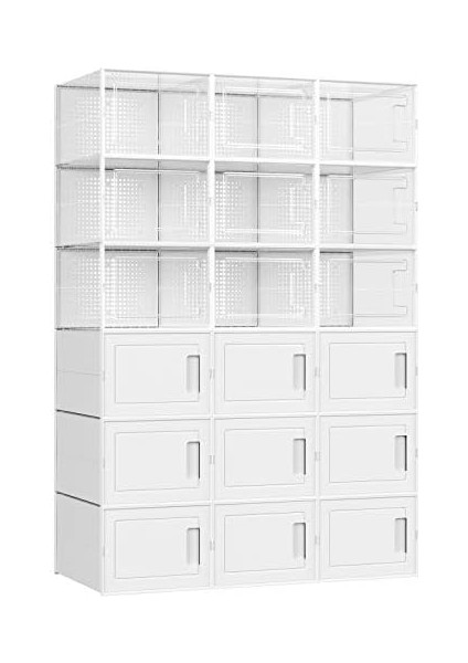 Ayakkabı Kutuları, 18'li Set, Plastik Kutular, Spor Ayakkabılar Için, 44 Bedene Kadar Ayakkabılar Için, 9 Şeffaf Kutu ve 9 Beyaz Kutu LSP009W01 fiyatları