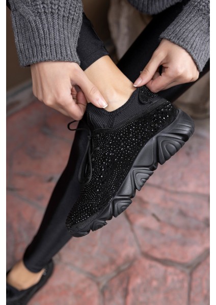 Leva Kadın Gri Taş Detay Eva Taban Sneaker