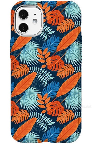 IPHONE 11 Özel Yaprak Baskılı Lüks Silikon Kılıf
