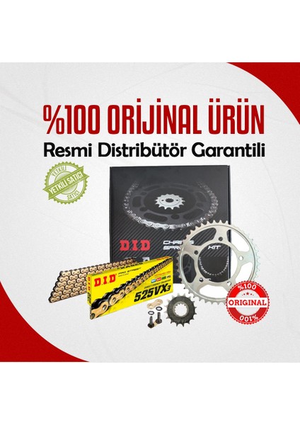 Dıd Kawasaki Z 1000 Zincir Dişli Seti (2014-2020) X-Ringli Zincir (Gold Renk) fiyatları