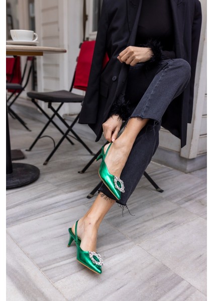 Yasua Kadın Bebe Mavi Ithal Taş Detay Topuklu Ayakkabi indirimleri