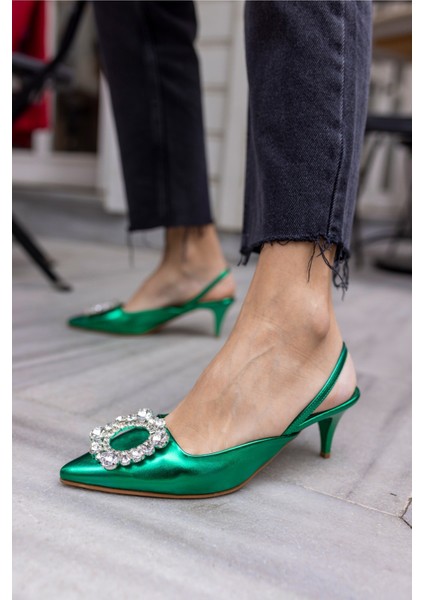 Yasua Kadın Bebe Mavi Ithal Taş Detay Topuklu Ayakkabi