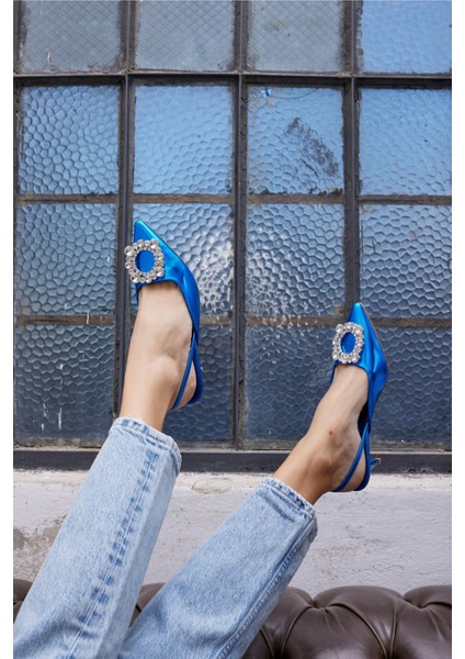 Yasua Kadın Bebe Mavi Ithal Taş Detay Topuklu Ayakkabi indirimleri