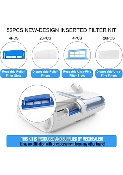 Dreamstation 1 ile Uyumlu 52 Parça Cpap Filtre Kiti, 22 Polen Filtresi, 22 Ultra Filtre ve 4 Monte Filtre Içerir, Tarafından Yeniden Kullanılabilir Filtre Kiti Malzemeleri fiyatları