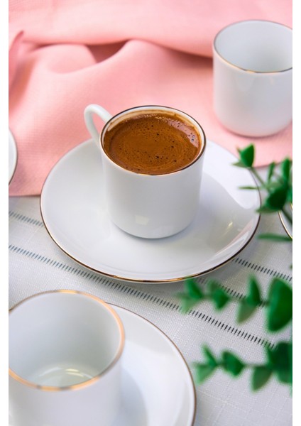 Porselen Rose Altın Yaldız Kahve Fincan Takımı 70CC 6 Kişilik 12 Parça modelleri