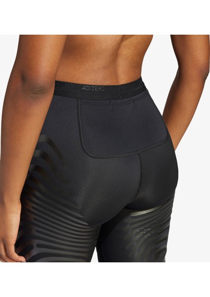 Adizero Control Running Kadın Siyah Koşu Taytı.-