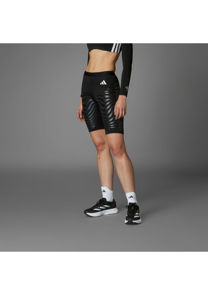 Adizero Control Running Kadın Siyah Koşu Taytı.-