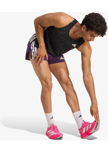 Adizero Running Split Erkek Mor Koşu Şortu.-