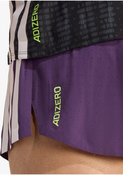 Adizero Running Split Erkek Mor Koşu Şortu.-