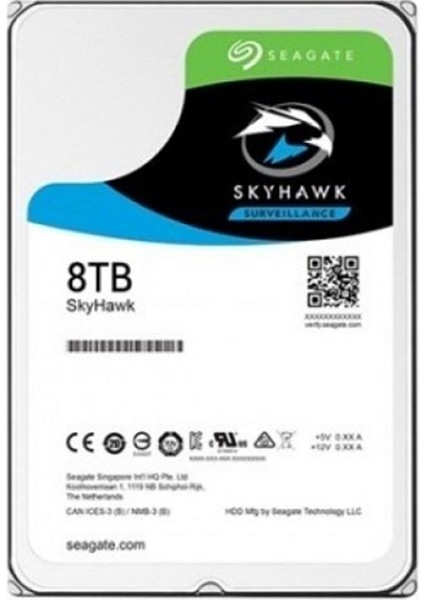 Seagate 8tb ST8000VX010 256 MB Önbellek 5400 Rpm 3.5" 7-24 Güvenlik (Koyuncu Distribitör Ürünü)