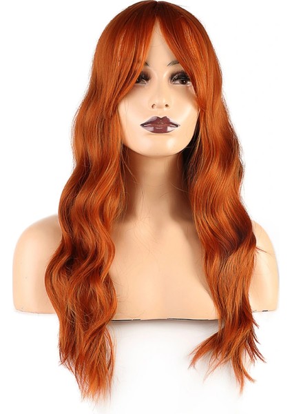 Dalgalı Perçemli Fiber Sentetik Orta Boy Peruk - Bakır fiyatları