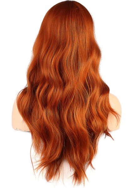 Dalgalı Perçemli Fiber Sentetik Orta Boy Peruk - Bakır indirimleri