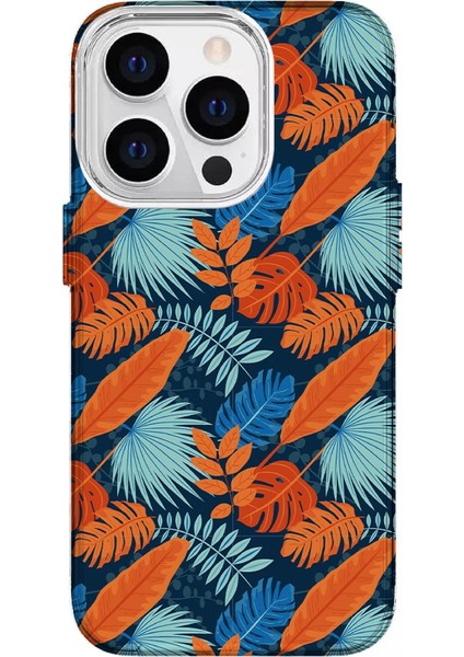 IPHONE 13 Pro Özel Yaprak Baskılı Lüks Silikon Kılıf