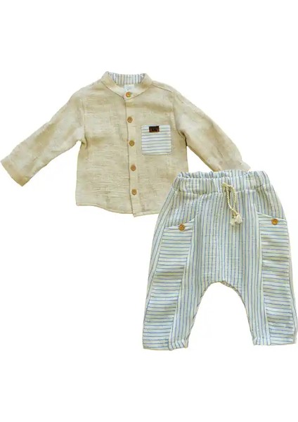 Müslin Çizgili 2 Li Takım