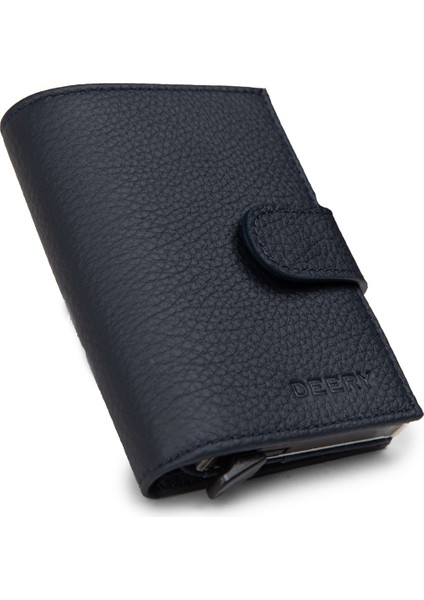 Hakiki Deri Lacivert Mekanizmalı Dikey Erkek Cüzdanı - 00615MLCVZ01 fiyatları