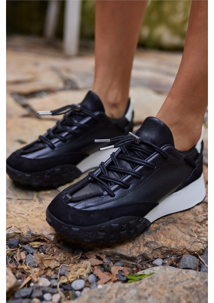 Ready Kadın Siyah Gercek Deri Sneaker fırsatları