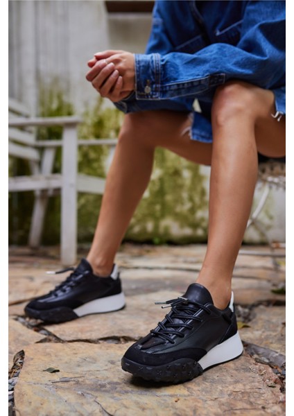 Ready Kadın Siyah Gercek Deri Sneaker indirimleri