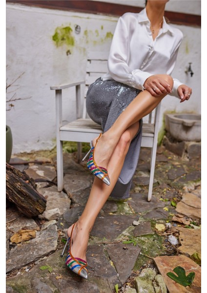 Golde Kadin Gumus Multi Topuklu Ayakkabi modelleri