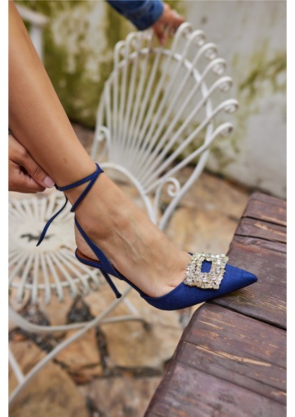 Noir Kadin Açik Kot Taşli Topuklu Ayakkabi modelleri