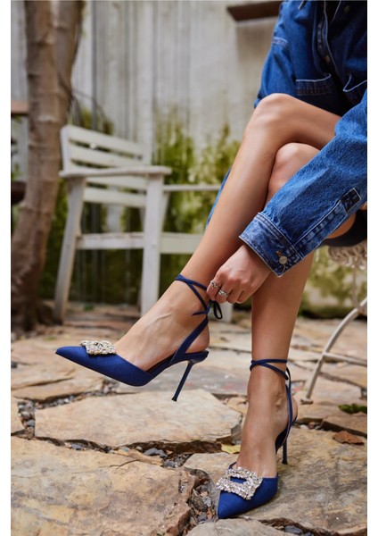 Noir Kadin Açik Kot Taşli Topuklu Ayakkabi fırsatları