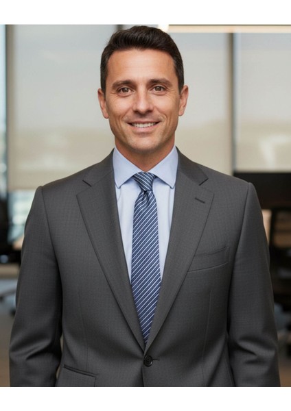 Gri Beyaz Lacivert Çizgili 7,5 cm Genişliğinde Ipek Kravat