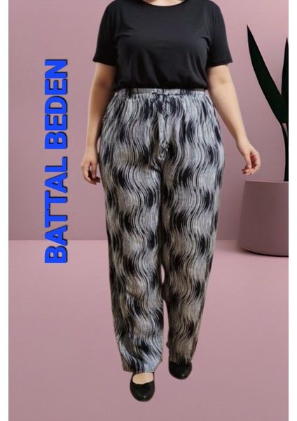 Kadın Bayan Büyük Battal Extra Jumbo Beden Viskon Süet Penye Kumaş 2 Yan Cepli Pantolon Eşofman Altı Pijama Altı 90 130 Kilograma Kadar Olur Bol Likralı Esneyen Kumaş Bel Lastikli Süs Bagcıklı