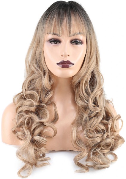 Dalgalı Perçemli Uzun Fiber Sentetik Peruk - Siyah / Balköpüğü Ombreli fiyatları