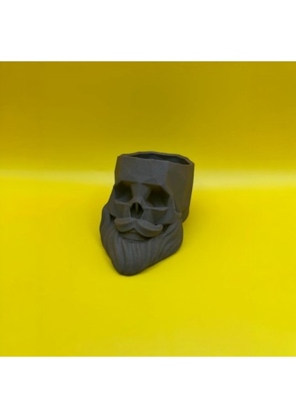 Sakallı Kafatası Kuaför Dekoru & Pratik Kalemlik - 3D Pla Baskı (10X16 Cm) fiyatları