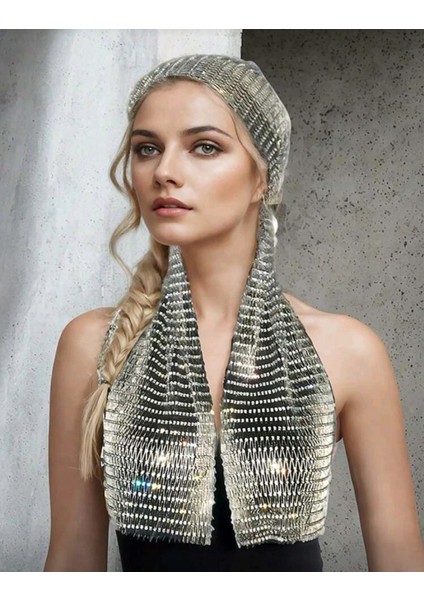 Taşlı Kafa Aksesuarı Kristal Bandana indirimleri