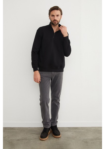 3 Iplik Yarım Fermuarlı Sweatshirt modelleri