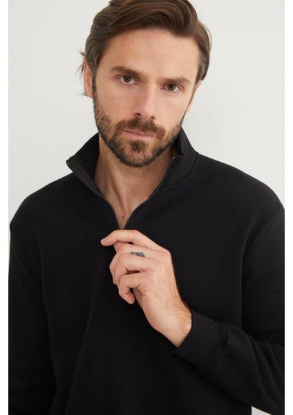 3 Iplik Yarım Fermuarlı Sweatshirt fırsatları