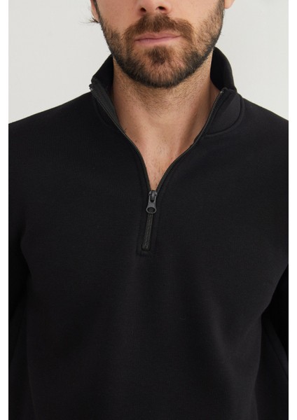 3 Iplik Yarım Fermuarlı Sweatshirt indirimleri