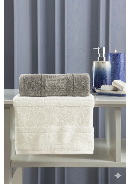 Blesso Aile Bornoz Seti 5 Parça Krem-Gri fiyatları