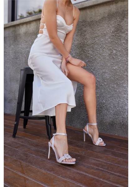 Lucca Kadın Sedef Asansor Bilek Taş Detay Abiye Ayakkabi modelleri