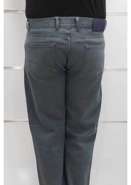 Fistan Store Erkek Yeşil Yüksek Bel Rahat Kesim Boru Paça Büyük Beden Jean Pantolon indirimleri