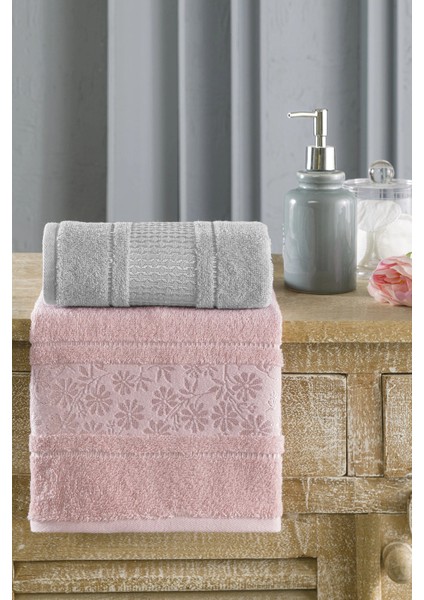 Blesso Aile Bornoz Seti 5 Parça Pembe-Gri fiyatları