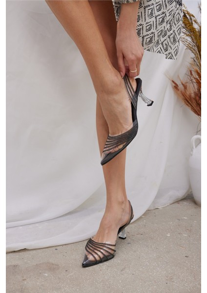 Cell Kadın Seffaf Sıyah Taşli Ayakkabi fırsatları