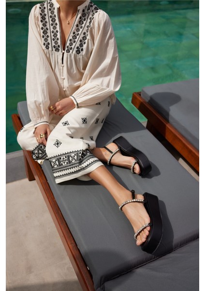 Disco Kadın Fusya Taş Detay Sandalet indirimleri