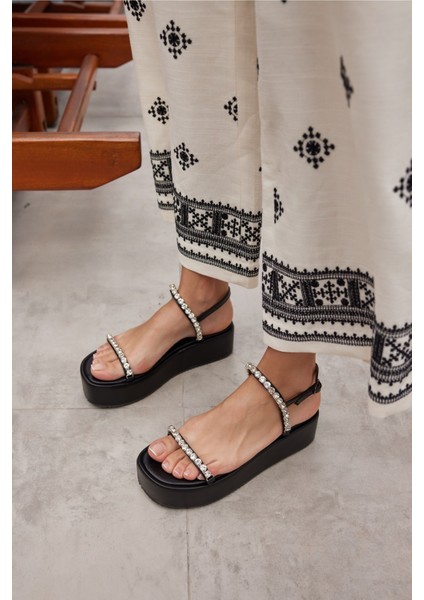 Disco Kadın Fusya Taş Detay Sandalet