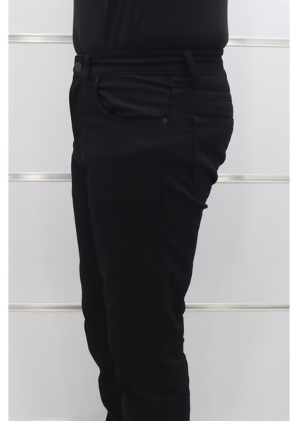 Fistan Store Erkek Siyah Yüksek Bel Rahat Kesim Boru Paça Büyük Beden Jean Pantolon modelleri