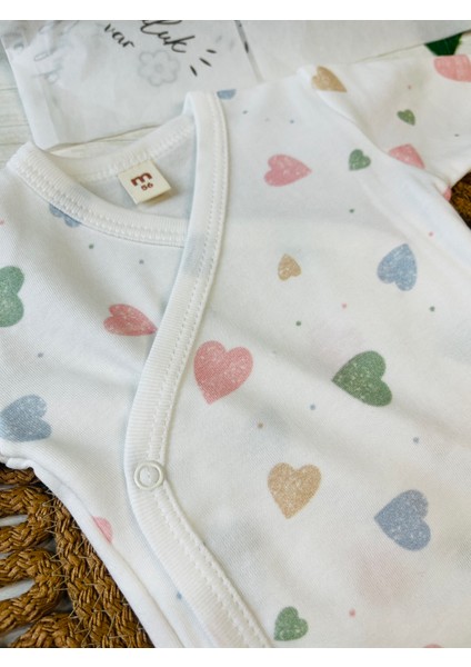 Renkli Kalpli Pembe Müslin Battaniyeli Set Kız Bebek indirimleri