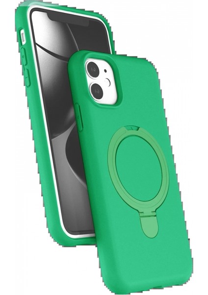 Apple iPhone 11 Regal Magsafe Standlı Kapak - Yeşil